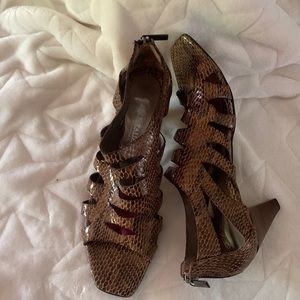 Aquaralia Marvin K. Snake skin Sandals Heels 11B